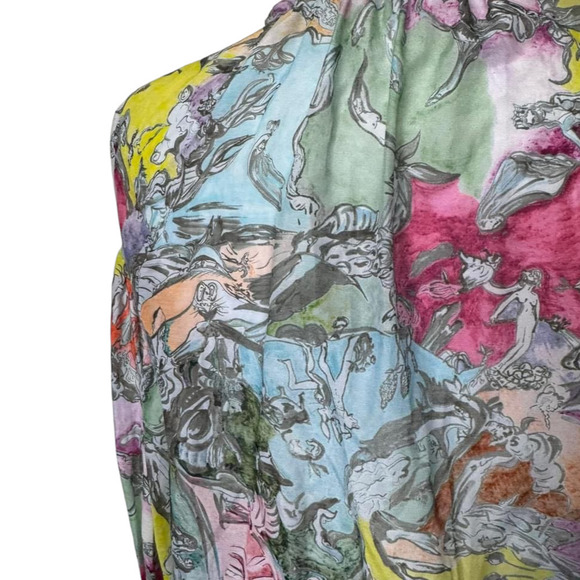 Alice + Olivia Silk Blouse‎ Top Long Sleeve Cotton Size XS - Picture 5 of 10